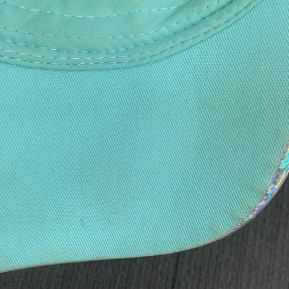 Chill Out Baseball Hat Womens OS Mist Mint Iridescent Brim Strapback Cap - Picture 14 of 17